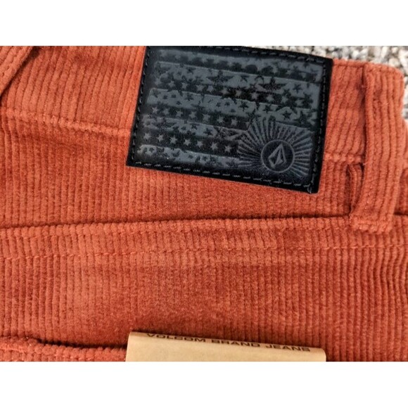 NEW Volcom Stoned Straight Corduroy Pants Color Nut Size 24 X 27 Rust Orange - Picture 9 of 9
